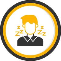 Tiredness Glyph Two Color Circle Icon vector