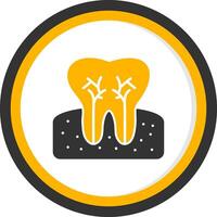 Tooth Glyph Two Color Circle Icon vector