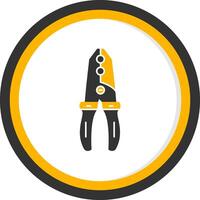 Wire Stripper Glyph Two Color Circle Icon vector