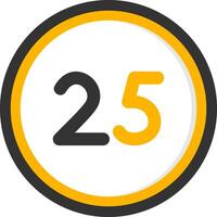 Twenty five Glyph Two Color Circle Icon vector