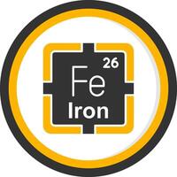 Iron Glyph Two Color Circle Icon vector