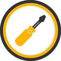 Screwdrive Glyph Two Color Circle Icon vector