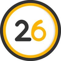 Twenty six Glyph Two Color Circle Icon vector