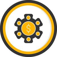 Asset Management Glyph Two Color Circle Icon vector