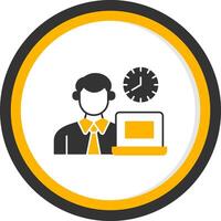 Office Working Hours Glyph Two Color Circle Icon vector