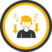 Tiredness Glyph Two Color Circle Icon vector