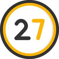 Twenty seven Glyph Two Color Circle Icon vector