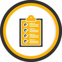 Checklist Glyph Two Color Circle Icon vector