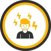 Depression Glyph Two Color Circle Icon vector