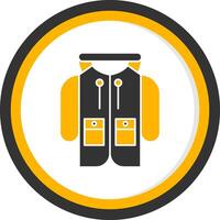 Rain Coat Glyph Two Color Circle Icon vector