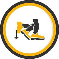 Toe Beat Glyph Two Color Circle Icon vector