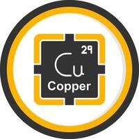 Copper Glyph Two Color Circle Icon vector