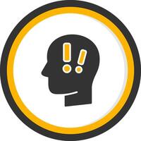 Distress Glyph Two Color Circle Icon vector