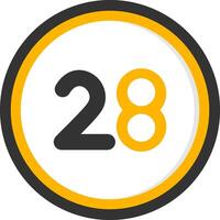 Twenty eight Glyph Two Color Circle Icon vector