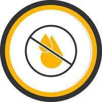 No Potable Glyph Two Color Circle Icon vector