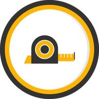 Measuring Tape Glyph Two Color Circle Icon vector