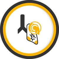 Bronchiectasis Glyph Two Color Circle Icon vector