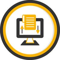 Digitalization Glyph Two Color Circle Icon vector