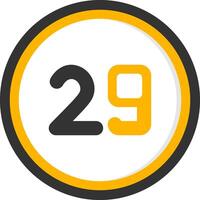 Twenty nine Glyph Two Color Circle Icon vector