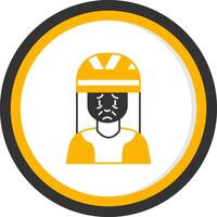 Head Injury Glyph Two Color Circle Icon vector
