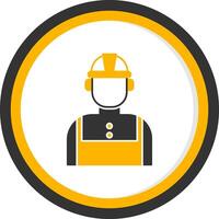 Technician Glyph Two Color Circle Icon vector