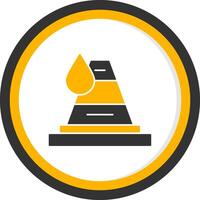 Traffic Cone Glyph Two Color Circle Icon vector