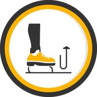 Stomp Glyph Two Color Circle Icon vector