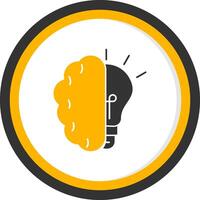 Brainstroming Glyph Two Color Circle Icon vector