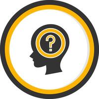 Confusion Glyph Two Color Circle Icon vector