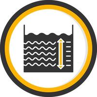 Depth Glyph Two Color Circle Icon vector