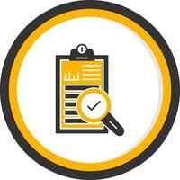 Auditing Glyph Two Color Circle Icon vector
