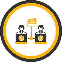 Remote Access Of Files Glyph Two Color Circle Icon vector