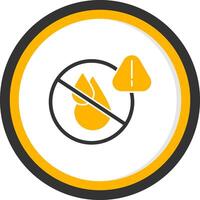 No Water Glyph Two Color Circle Icon vector