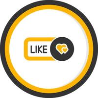 Like Glyph Two Color Circle Icon vector