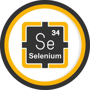 Selenium Glyph Two Color Circle Icon vector