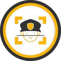 Face Recognition Glyph Two Color Circle Icon vector