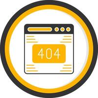404 Error Glyph Two Color Circle Icon vector
