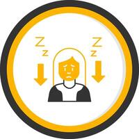Tiredness Glyph Two Color Circle Icon vector