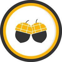 Acorn Glyph Two Color Circle Icon vector