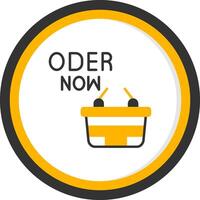 Order Now Glyph Two Color Circle Icon vector