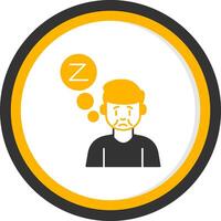 Insomnia Glyph Two Color Circle Icon vector