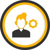 Support Glyph Two Color Circle Icon vector