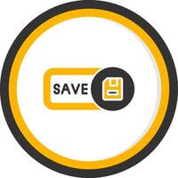 Save Glyph Two Color Circle Icon vector