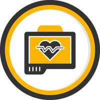 Pulse Oximeter Glyph Two Color Circle Icon vector