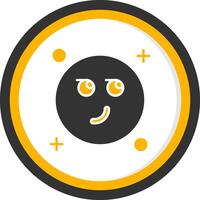 Smirking Glyph Two Color Circle Icon vector