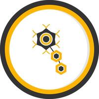 Neuron Glyph Two Color Circle Icon vector