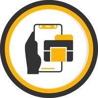 Folder Glyph Two Color Circle Icon vector