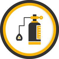 Oxygen Tank Glyph Two Color Circle Icon vector