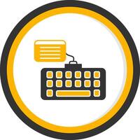 Keyboard Glyph Two Color Circle Icon vector