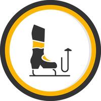 Stomp Glyph Two Color Circle Icon vector